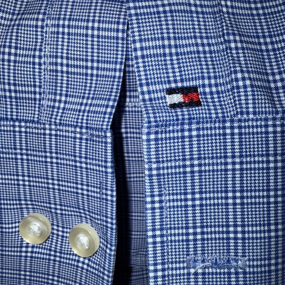 Tommy Hilfiger Blue and White Small Plaid Dress Shirt. Large. - Picture 8 of 9